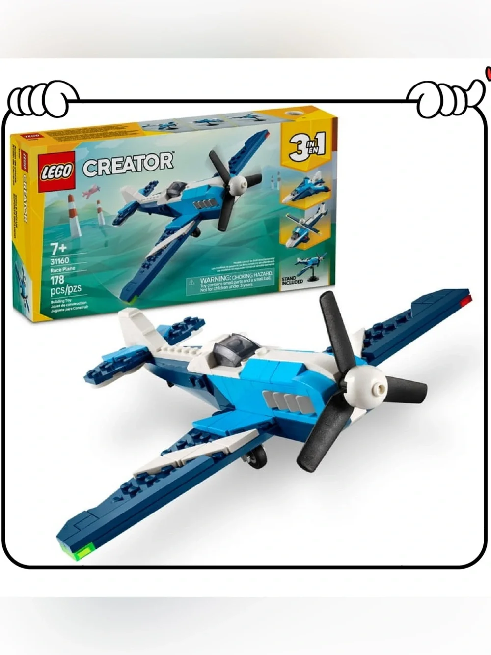 Lego Creator 31160 3 in 1 Aircraft Race Plane Building Set 178 Pcs OS New